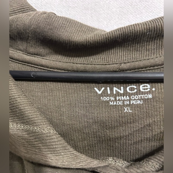 Vince double knit men’s pullover light weight hoodie stretch olive green XL - Picture 9 of 9